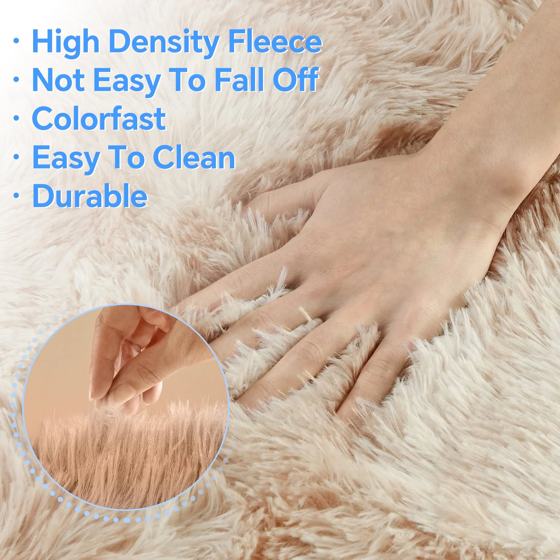 Area Rugs, 6Ft X 9Ft Shaggy Area Rugs for Living Room Bedroom, Soft Fluffy Rugs & Plush Decorative Rug for Indoor Home Floor Carpet Mat Khaki
