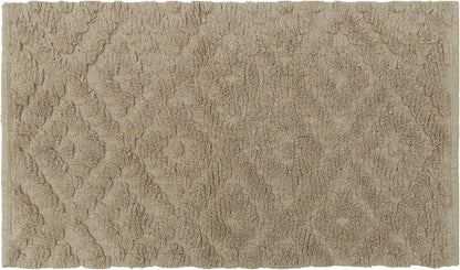 Luxury Cotton Tufted Bath Rug Floor Mat for Spa Vanity Shower Soft Machine Washable Bath Rug for Bathroom/Kitchen Water Absorbent Bedroom Area Rug (Taupe, 21" X 34")