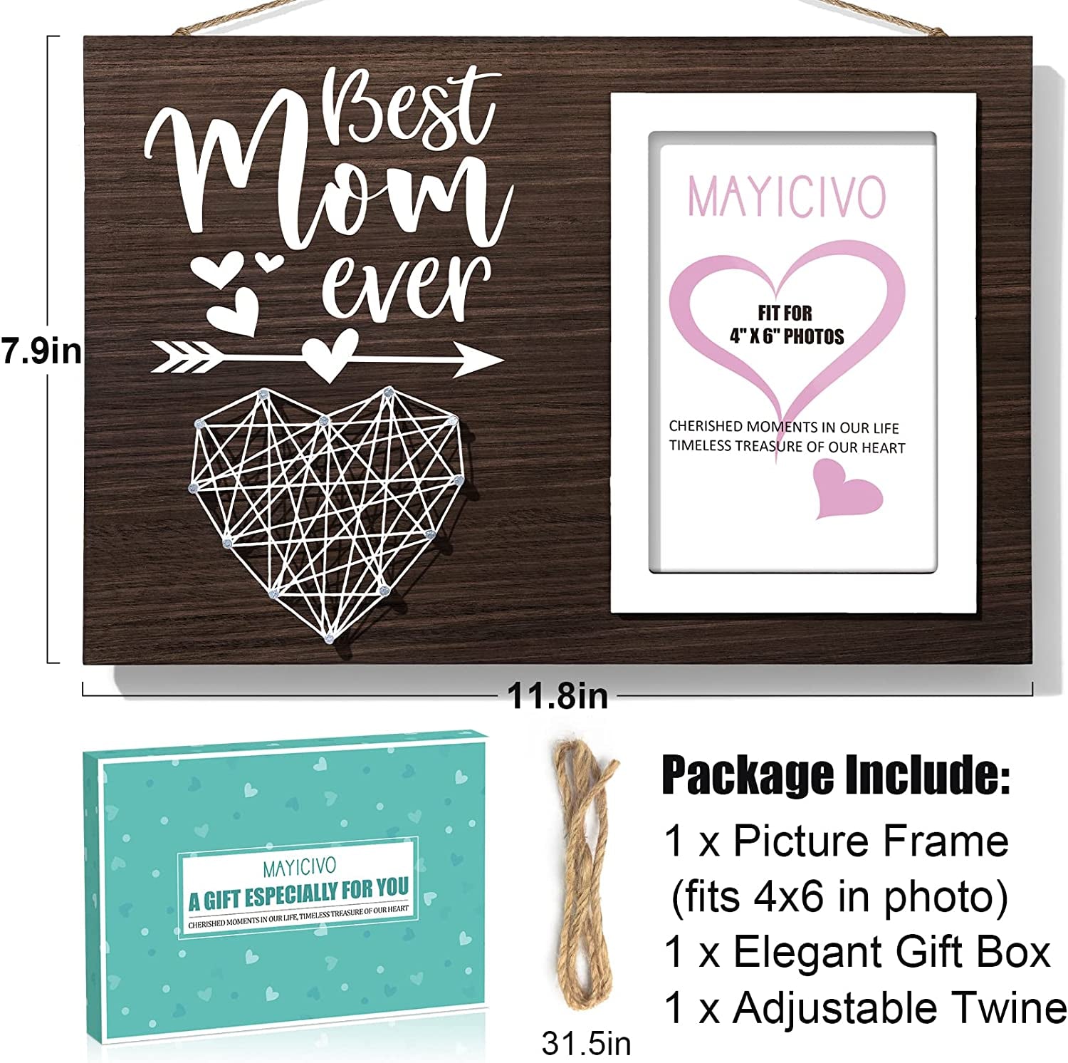 Best Mom Gifts: Mothers Day & Birthday Gifts for Mom, Wife & Mother-In-Law - 4X6 Photo Frame