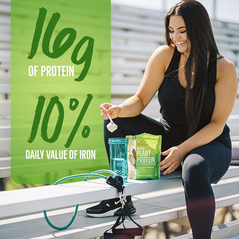 Organic Plant Based Protein Powder, 16G of Protein 24% DV, Vegan, 12.7 Oz
