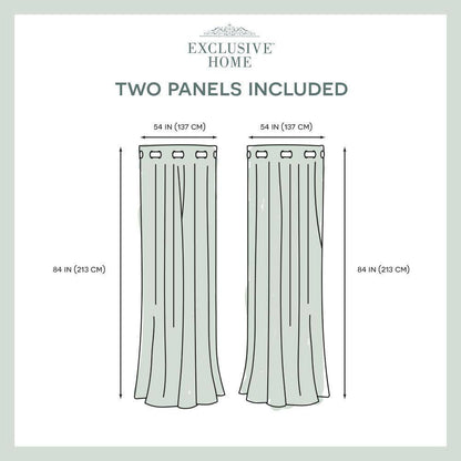 Velvet Winter White Solid Light Filtering Grommet Top Curtain, 54 In. W X 84 In. L (Set of 2)