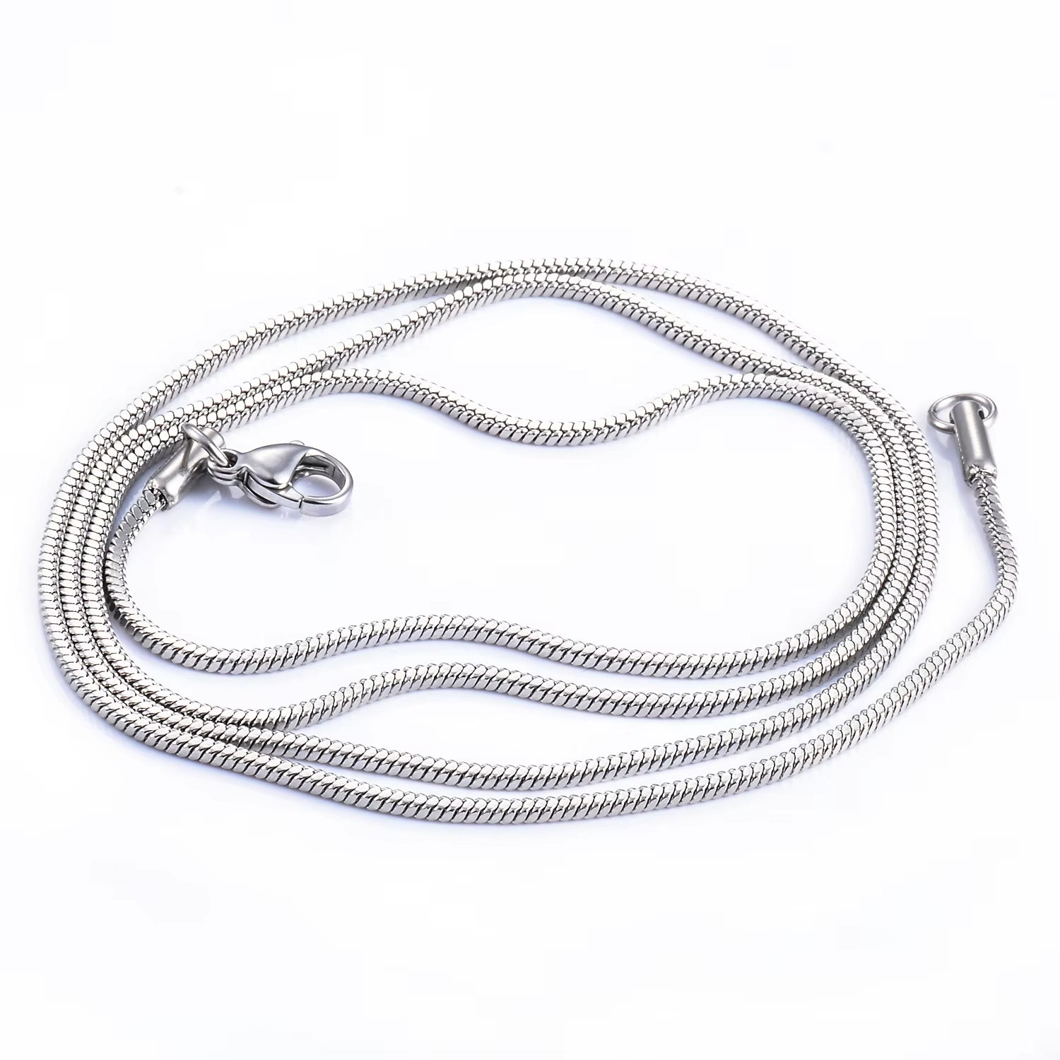 0.9/1.2/1.5/2/2.4Mm Stainless Steel Square Snake Chain Necklace Silver Color for Men Women'S Fashion Jewelry