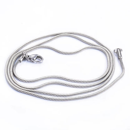 0.9/1.2/1.5/2/2.4Mm Stainless Steel Square Snake Chain Necklace Silver Color for Men Women'S Fashion Jewelry