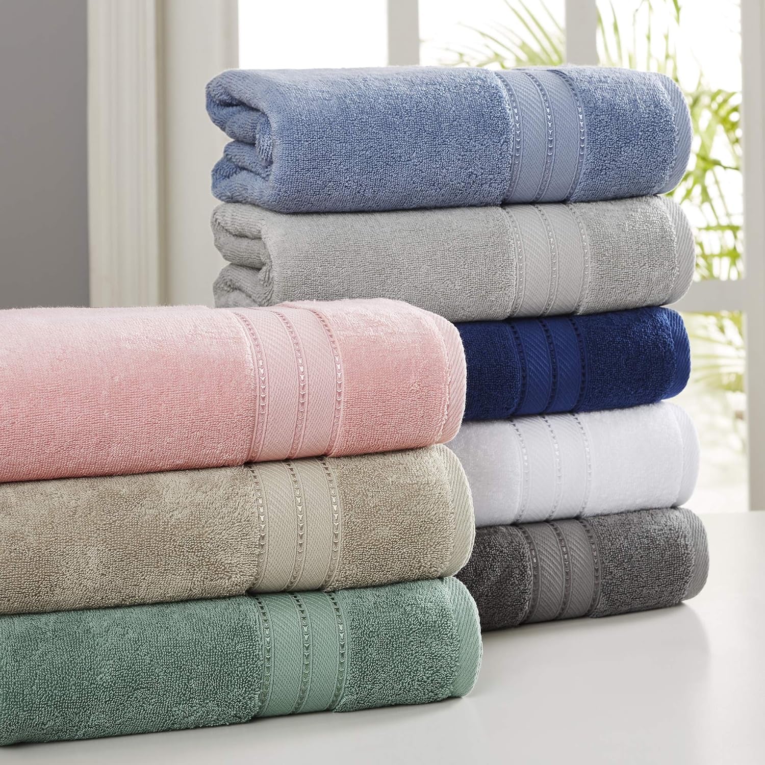 - Spun Loft 18-Piece 100% Combed Cotton Towel Set - Bath Towels, Hand Towels, & Washcloths - Super Absorbent & Quick Dry - 600 GSM - Soft & Plush, Navy