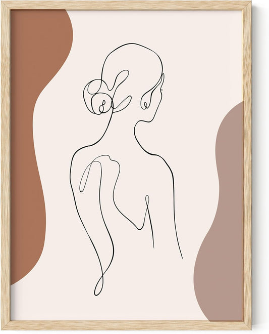 Line Drawing Wall Art Woman Drawing Minimalist Art Print Silhouette Drawings Abstract Wall Art Sexy Wall Art Neutral Poster Nude Art Woman (Unframed, 12X16)