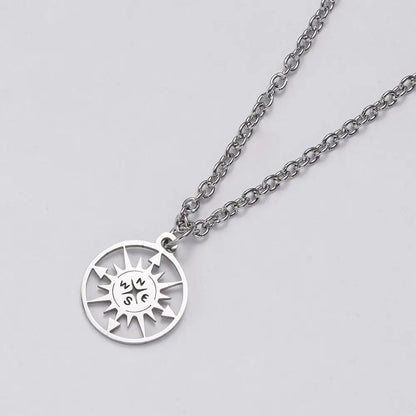 Men Necklace Stainless Steel Necklace Women Men Simple Long Chain Rectangular Pendant Necklace Statement Couples Choker Gifts