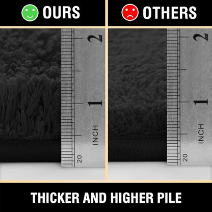 Bathroom Rug Tufted Bath Rug Bath Mat Non Slip Area Rug 17" X 24" Extra Soft Thick Absorbent Shaggy Kitchen Rug Indoor Mat Microfiber Bath Mat for Bathroom Fast Dry - Black
