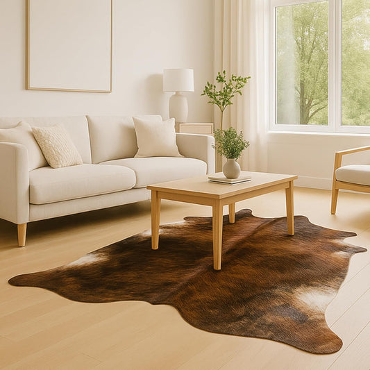 Genuine Cowhide Rug: Real Animal Print Rug for Western Home Decor & Rustic Cow Rugs for Living Room - Hand-Picked Western Rugs, 6X7Ft - Unique Country Style Hide Decor - Dark Brindle