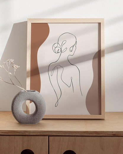 Line Drawing Wall Art Woman Drawing Minimalist Art Print Silhouette Drawings Abstract Wall Art Sexy Wall Art Neutral Poster Nude Art Woman (Unframed, 12X16)