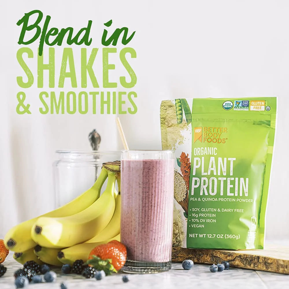 Organic Plant Based Protein Powder, 16G of Protein 24% DV, Vegan, 12.7 Oz