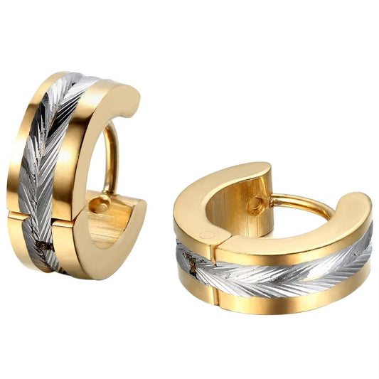 Fashion Earrings Men'S round Stainless Steel Earrings Rock Style Punk Circle Stud Earrings for Men Male Jewelry Accessories