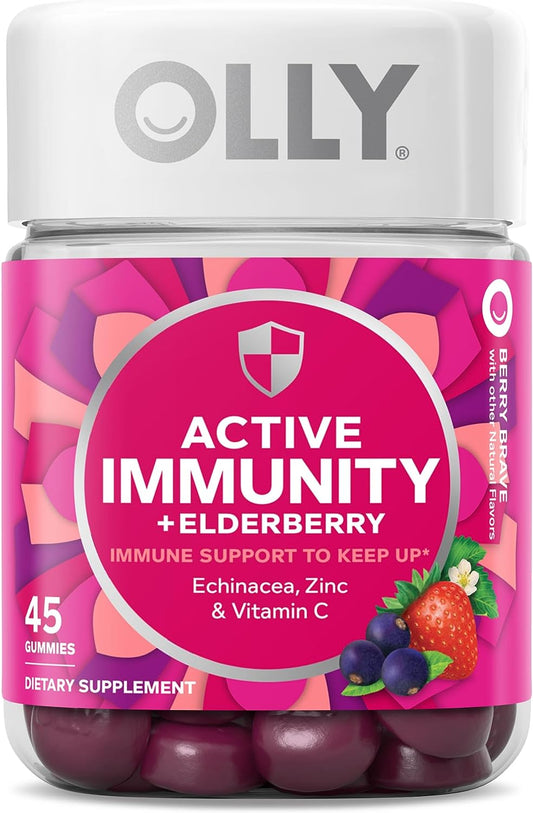 Immunity Gummy, Immune Support, Elderberry, Zinc, Vitamin C, Supplement, Berry Flavor, 15 Day Supply - 45 Count