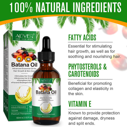 Batana Oil-Natural Conditioner-Moisturizes Hair & Scalp-100% Pure & Natural Organic Essential Oil for Hair,Skin-4.04 Fl.Oz