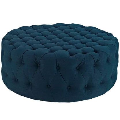 Azure Amour Upholstered Fabric Ottoman