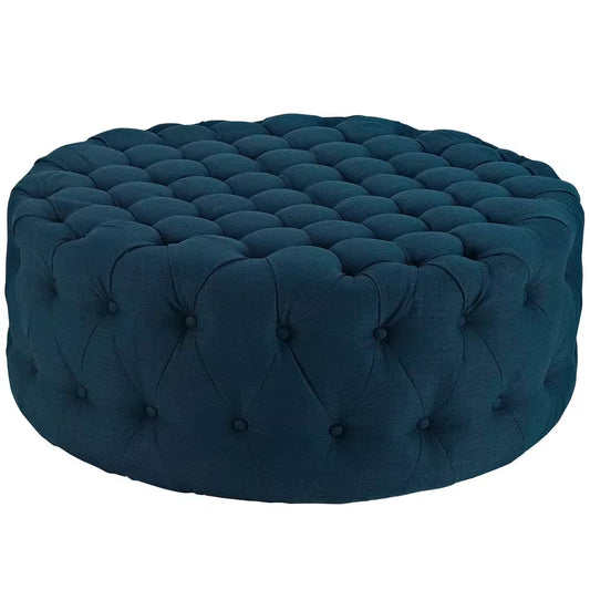 Azure Amour Upholstered Fabric Ottoman