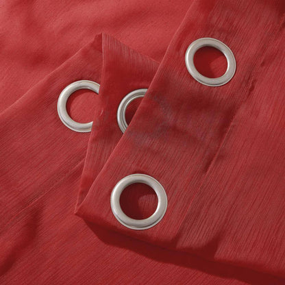 Red Extra Wide Grommet Sheer Curtain - 55 In. W X 84 In. L