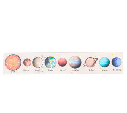 Children Wooden Space Planet Puzzles Montessori Toys Planet Matching Game Jigsaw Tray Universe Solar System Science Learning Toy