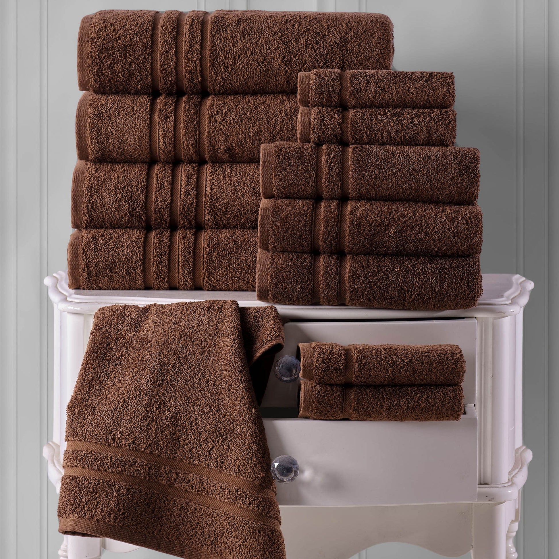 Jumbo Large Bath Sheets Towels 2 Pack Soft and Absorbent, 100% Cotton Towels (Brown, Bath Sheet)