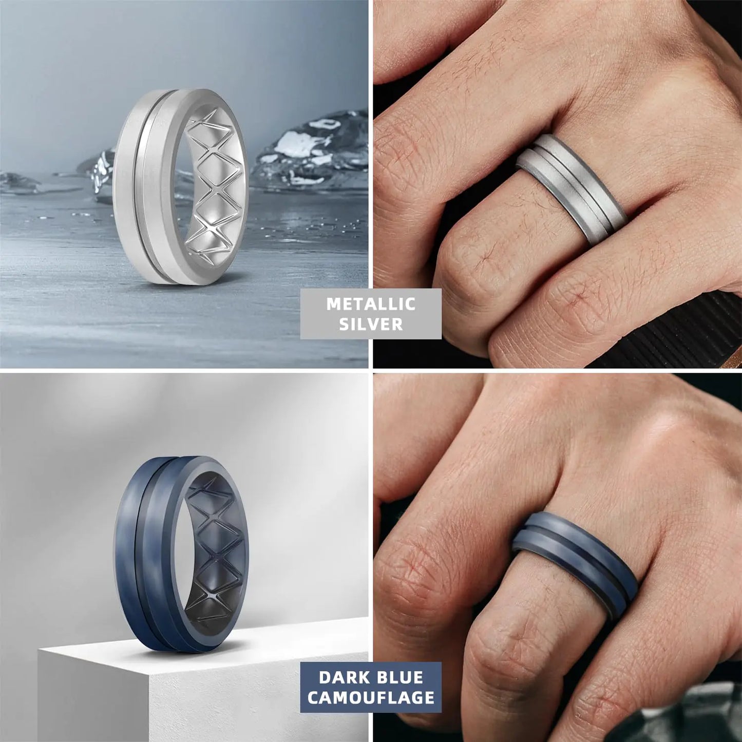 Egnaro Silicone Ring Men 1/4/6 Multipack