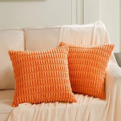 Fall Pillow Covers Decorative Throw Pillow Covers 18X18 Inch Soft Boho Striped Fall Pillow Covers Modern Farmhouse Home Decor for Sofa Living Room Couch 2 Pack