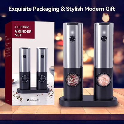 Usb Rechargeable Electric Salt and Pepper Grinder with Adjustable Coarseness Refillable Mill Battery Powered Kitchen Gadget