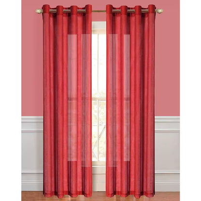 Red Extra Wide Grommet Sheer Curtain - 55 In. W X 84 In. L