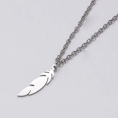 Men Necklace Stainless Steel Necklace Women Men Simple Long Chain Rectangular Pendant Necklace Statement Couples Choker Gifts