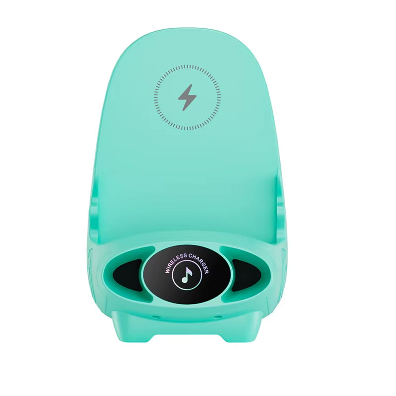 Magnetic Mini Chair Wireless Fast Charger Phone Stand Holder Upgraded Wireless Charging Station Phone with Speaker Function
