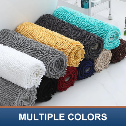 Luxury Chenille Bathroom Rugs, Extra Soft and Absorbent Bath Mat, Turquoise, 20"X30"