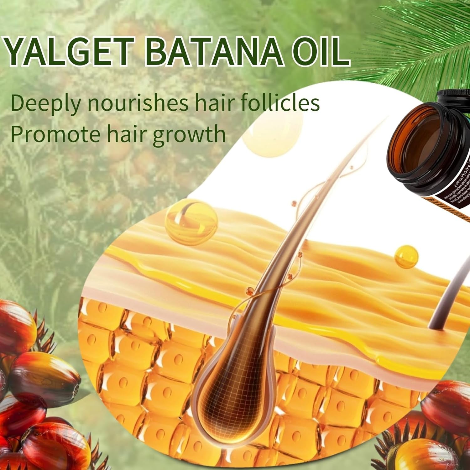 Unrefined Batana Oil for Hair Growth Unrefined Batana Oil Hair Mask Batana Oil for Improvement Batana Oil for Improving Dry Hair and Enhancing Hair Shine and Smoothness