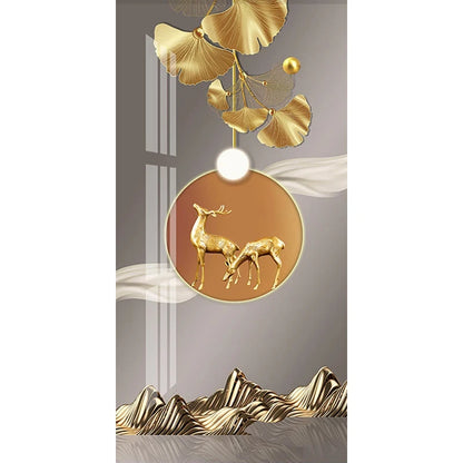 Nordic Style Golden Deer Tree Canvas Poster Prints Luxurious Wall Art Modern Canvas Paintings for Your Living Room Home Decor