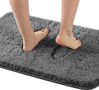 Bathroom Rug Tufted Bath Rug Bath Mat Non Slip Area Rug 20" X 32" Extra Soft Thick Absorbent Shaggy Kitchen Rug Indoor Mat Microfiber Bath Mat for Bathroom Fast Dry - Grey
