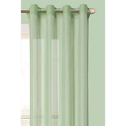 Sage Extra Wide Grommet Sheer Curtain - 55 In. W X 84 In. L