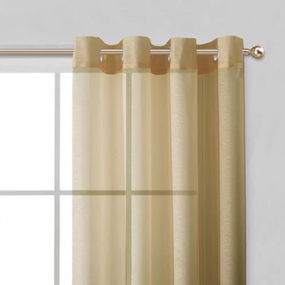 Coffee Extra Wide Grommet Sheer Curtain - 55 In. W X 84 In. L
