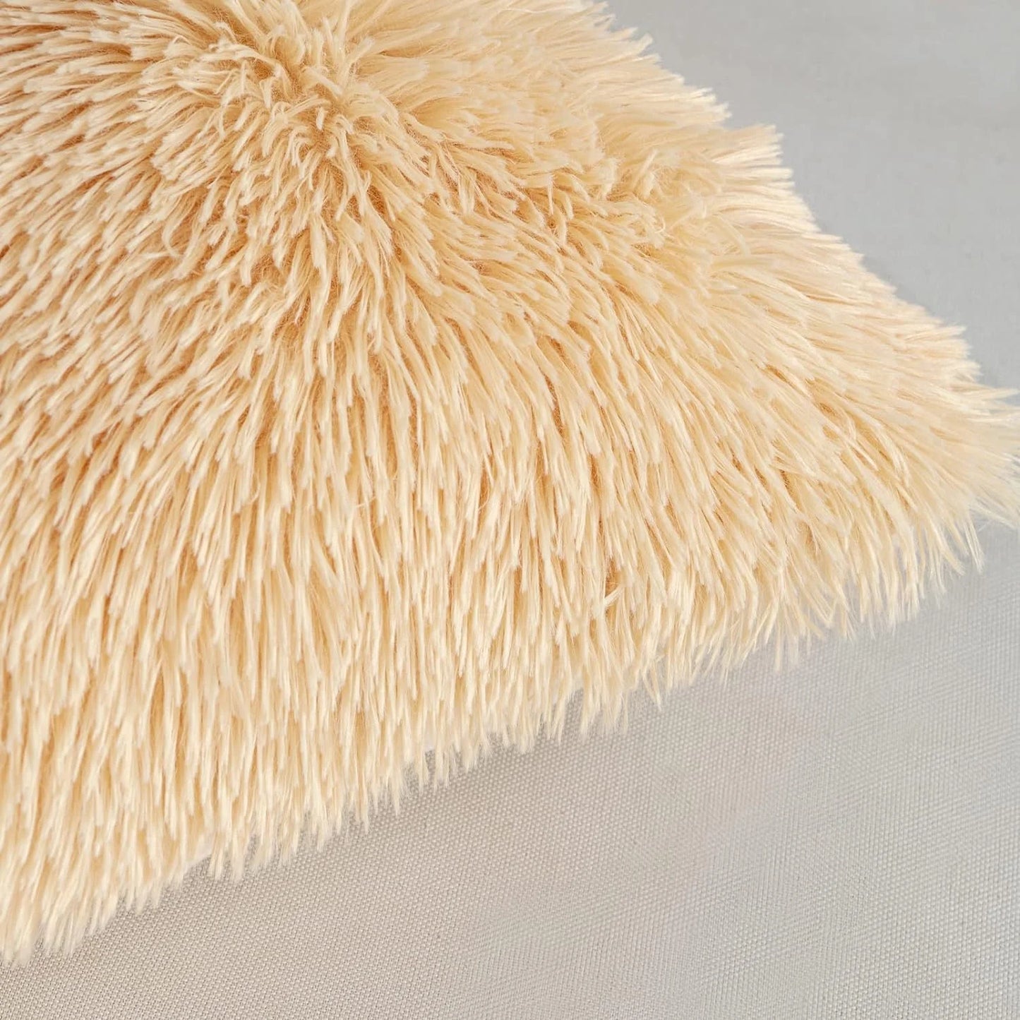 Throw Pillow Covers Pillow Protector with Hidden Zipper Furry Faux Fur 18''X18'' 2 Pack