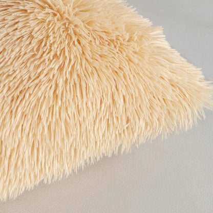 Throw Pillow Covers Pillow Protector with Hidden Zipper Furry Faux Fur 18''X18'' 2 Pack
