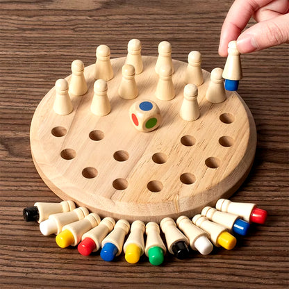 Wooden Memory Match Stick Chess Color Game Board Puzzles Montessori Educational Toy Cognitive Ability Learning Toys for Children