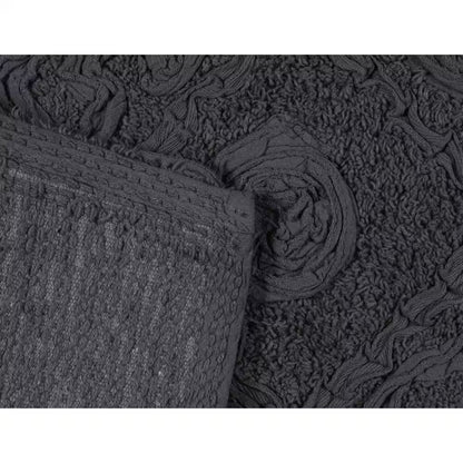 Modesto Bath Rug 100% Cotton Bath Rugs Set, 3-Pcs Set with Contour, Gray