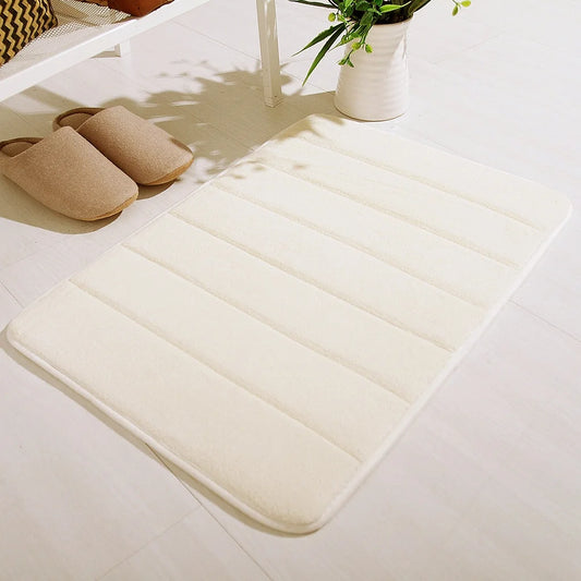 Clearance Memory Foam Bath Mats Soft Absorbent Bathroom Rugs Shower Rug Decor 17 "X 24" White
