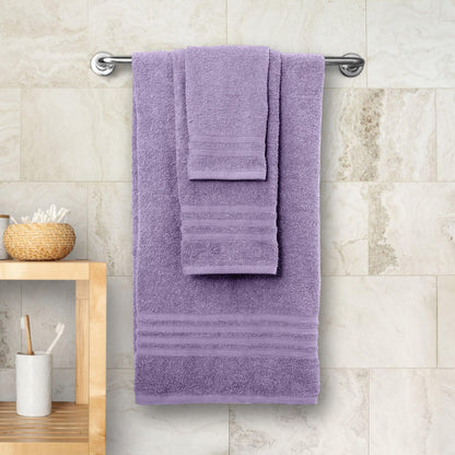12 Piece Bath Towel Set for Bathroom - Wealuxe Collection 2 Bath Towels, 4 Hand Towels, 6 Washcloths 100% Cotton Soft and Plush Highly Absorbent, Soft Towel for Hotel & Spa - Lavender