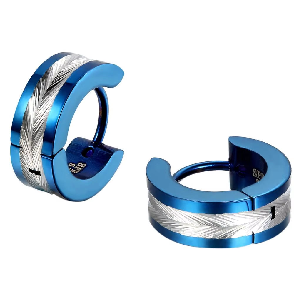 Fashion Earrings Men'S round Stainless Steel Earrings Rock Style Punk Circle Stud Earrings for Men Male Jewelry Accessories