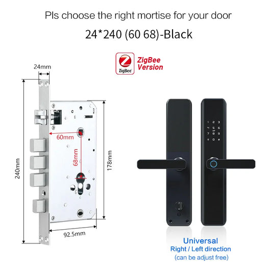TUYA Zigbee Inteligente Electronic Smart Digital Biometric Fingerprint Door Lock Wireless Keyless for Home