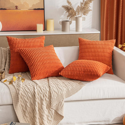 Fall Pillow Covers Decorative Throw Pillow Covers 18X18 Inch Soft Boho Striped Fall Pillow Covers Modern Farmhouse Home Decor for Sofa Living Room Couch 2 Pack