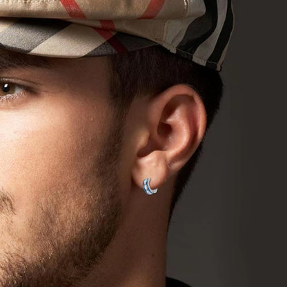 Fashion Earrings Men'S round Stainless Steel Earrings Rock Style Punk Circle Stud Earrings for Men Male Jewelry Accessories