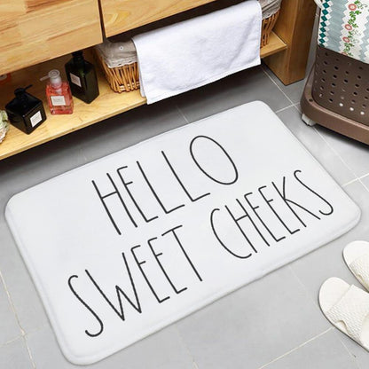 Area Rug 16 X 24 Inch Door Mat, Hello Sweet Cheeks Bath Mat, Bathroom Decor, Funny Bathroom Decor, Funny Bath Mat, Inspired, Simple Bathroom Decor
