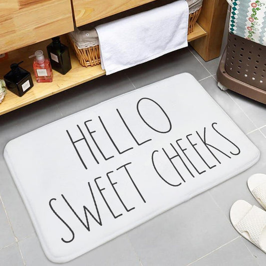 Area Rug 16 X 24 Inch Door Mat, Hello Sweet Cheeks Bath Mat, Bathroom Decor, Funny Bathroom Decor, Funny Bath Mat, Inspired, Simple Bathroom Decor