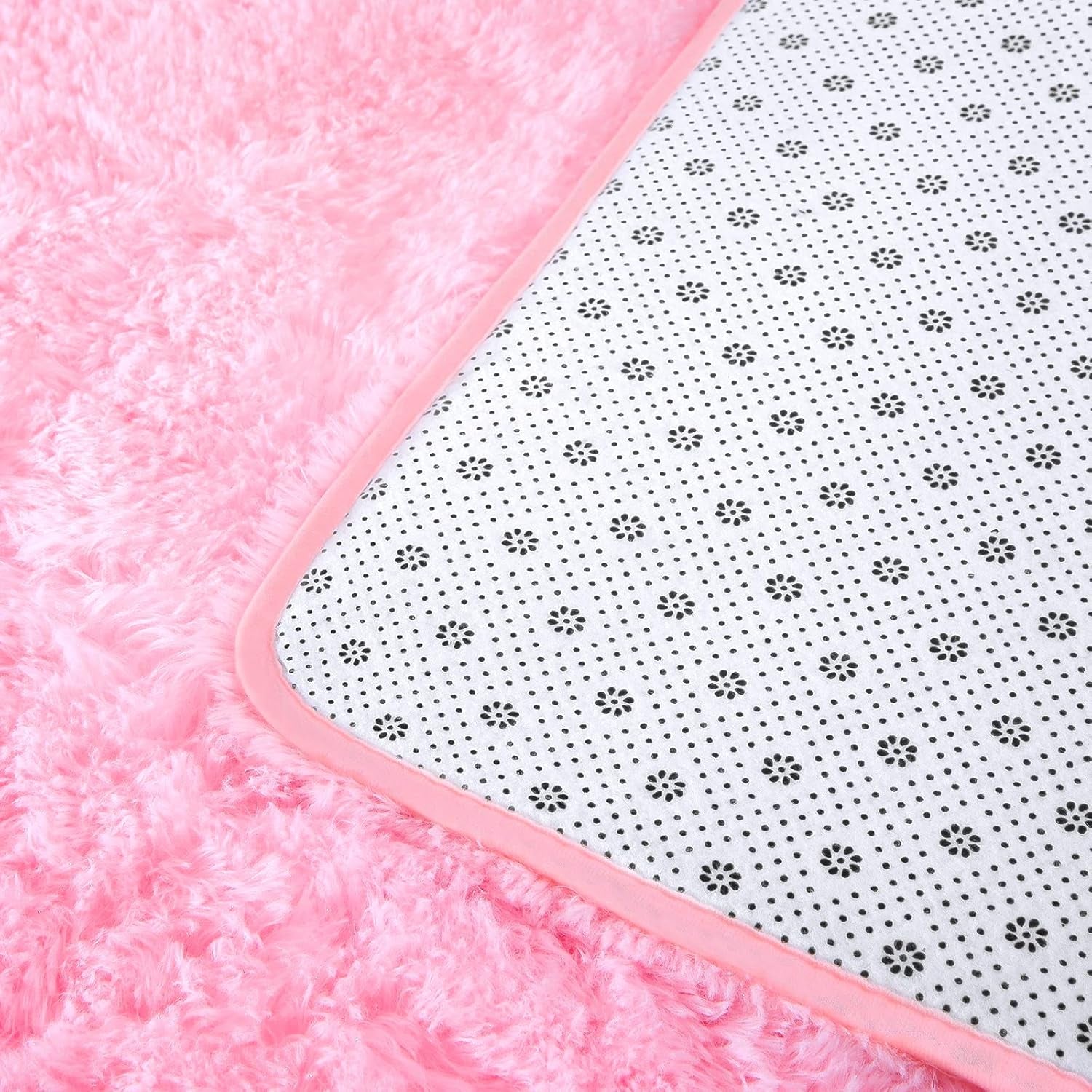 Fluffy Area Rugs for Bedroom, Soft Shaggy Rug for Living Room, Nursery Indoor Rugs Plush Floor Carpet Non-Slip Furry Play Mat for Kids Girls Room Modern Home Decor, 4 X 5.3 Feet Pink