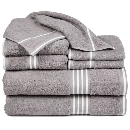 8Pc Striped  Towel Set - Yorkshire Home