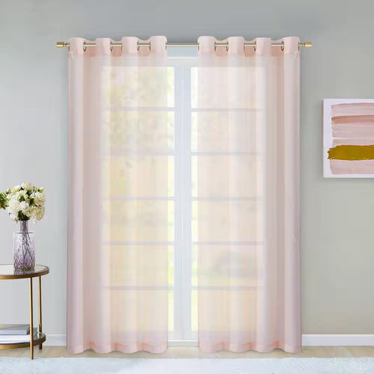 Blush Extra Wide Grommet Sheer Curtain - 55 In. W X 84 In. L