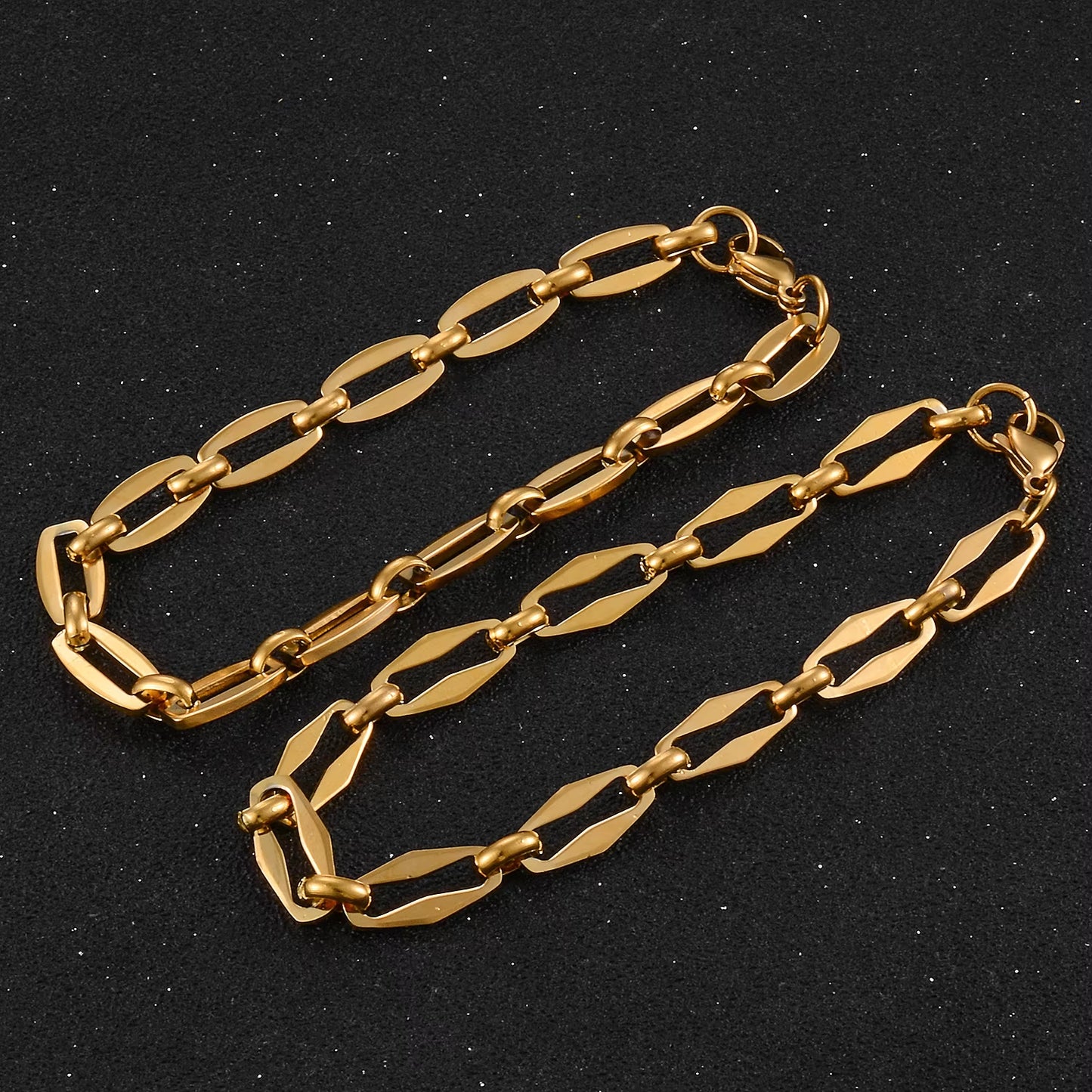 New Stainless Steel Bracelet Gold Color Personality Men'S and Women'S Jewelry Popular Hip Hop